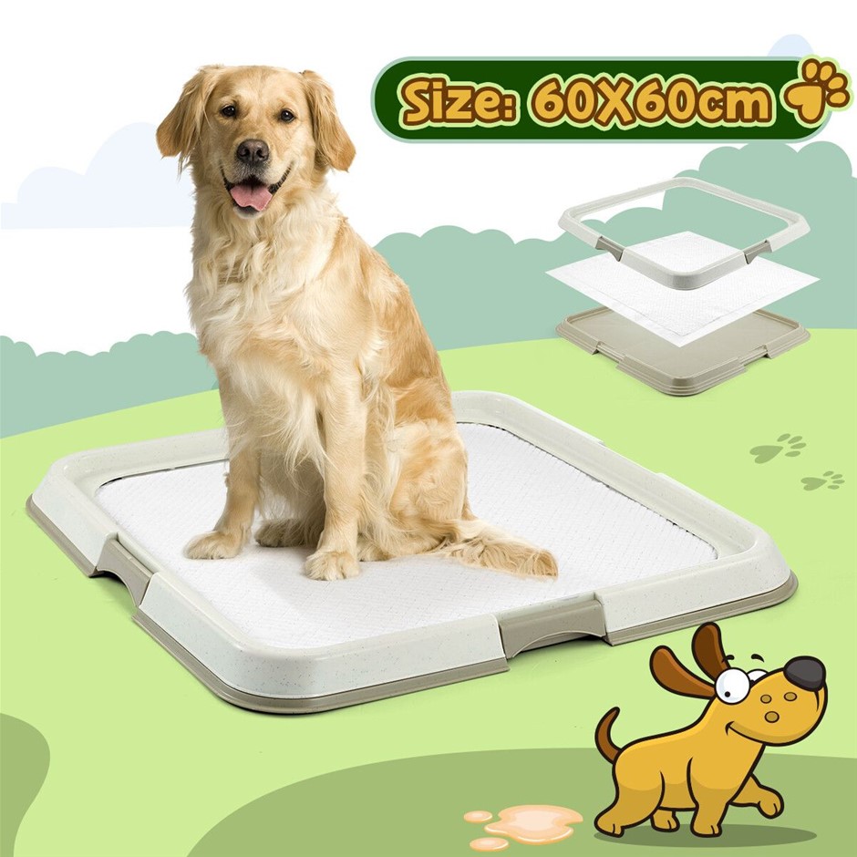 60x60cm Pet Pee Pad Holder Puppy Potty Training Tray Indoor Portable