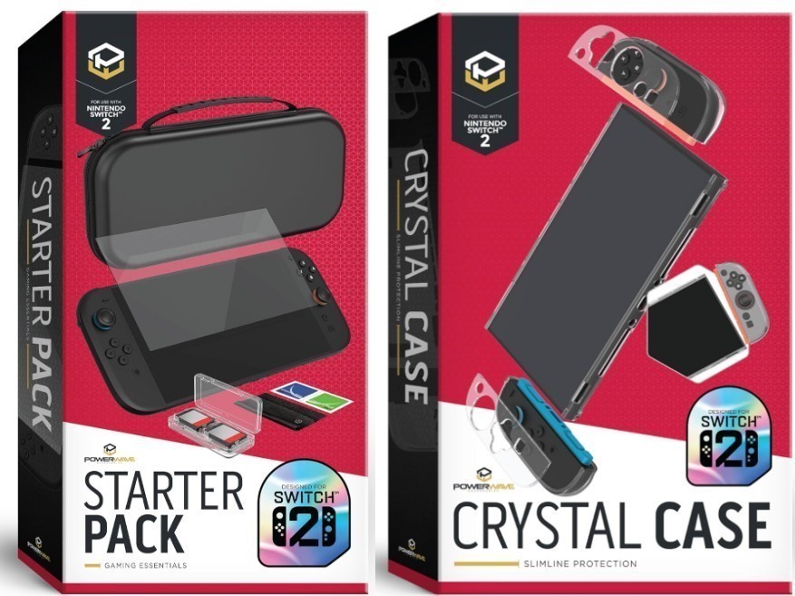 BUNDLE of Powerwave Crystal Case for Nintendo Switch 2, Protective Clear Co