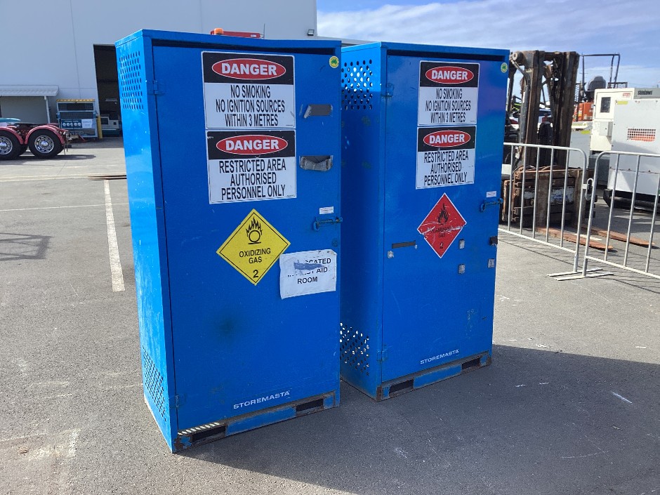 <p>Storemasta AG2SS Gas Cylinder Storage Cabinets x 2</p>