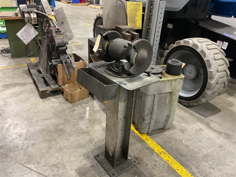 Twin disk grinder on steel Stand