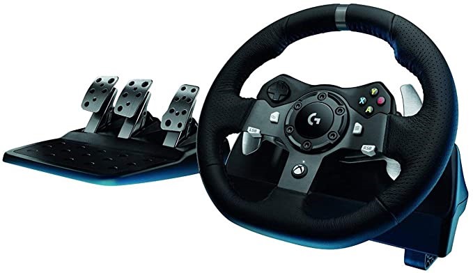 LOGITECH, G920 Driving Force Racing Wheel for Xbox One. NB: Used, damaged b