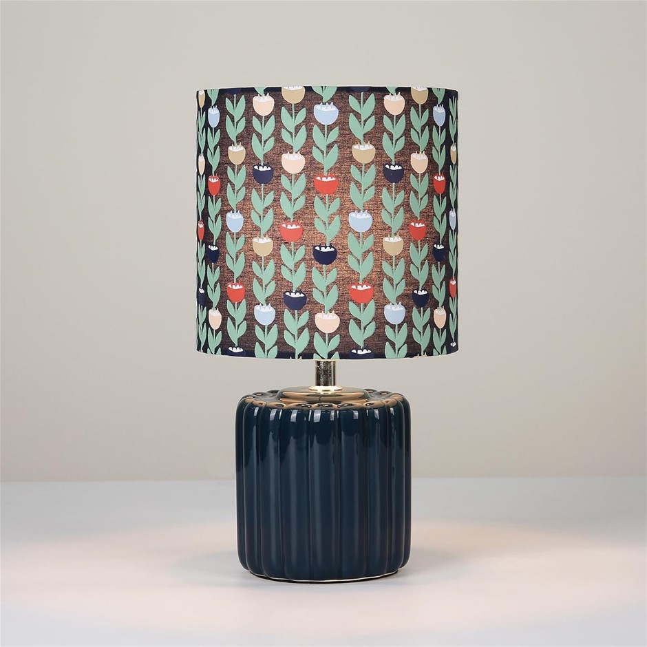 Lexi Lighting Cyra Ceramic Table Lamp in Textured Base, Multi-Coloured Flor