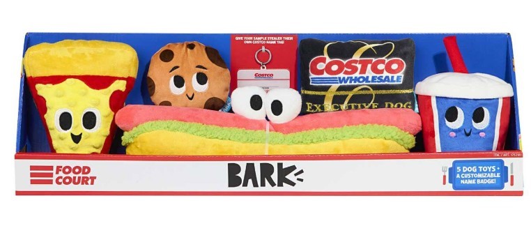 BARK Food Court Dog Toy Bundle, 5-count NB: dusty from storage