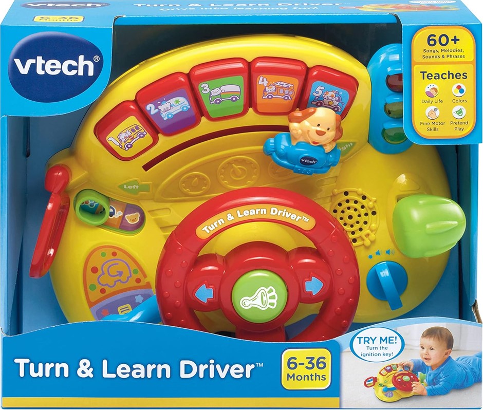 VTech Turn and Learn Driver - Role Play Educational Driver Toy -166600 - Ye