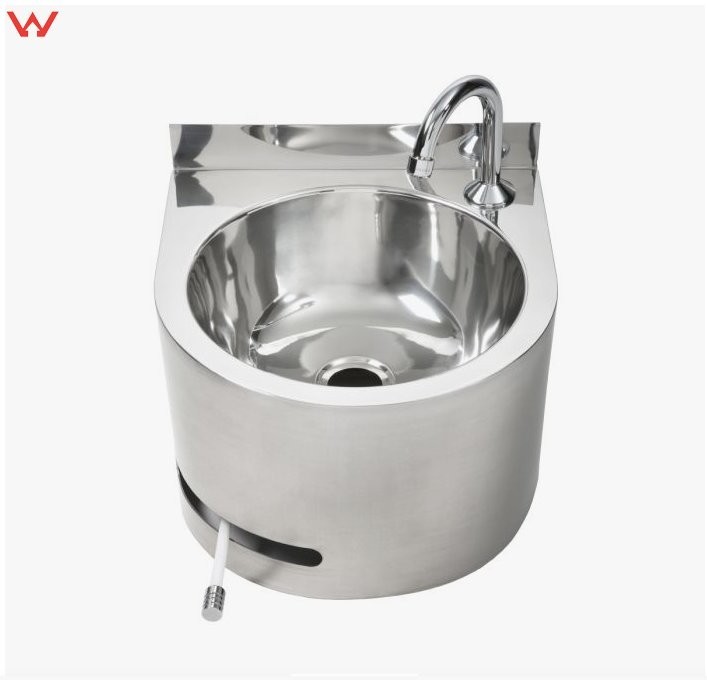 <p>Round Hands Free Knee Operated SS Basin</p>