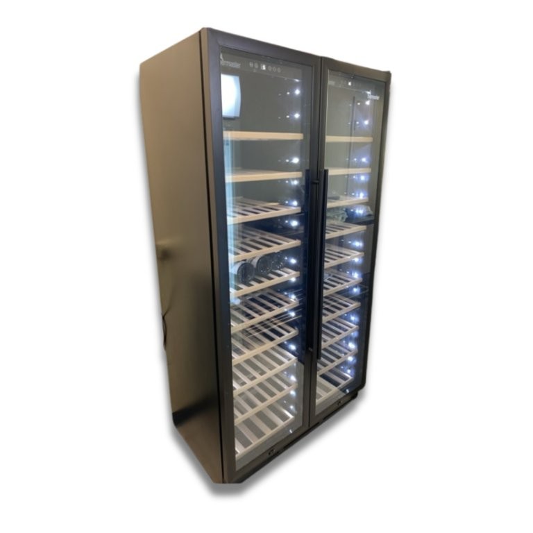 218 Bottles Wine Cabinet Dual Zone Black