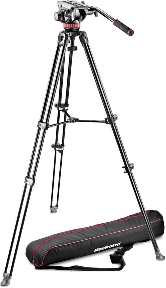 MANFROTTO MVK502AM-1 Professional Fluid Video System Aluminum Tripod with T