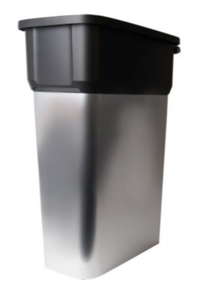 4 x SABCO Metallic Geo Series Lidless Rubbish Bin, 27.5cm x 48.5cm x 73cm.