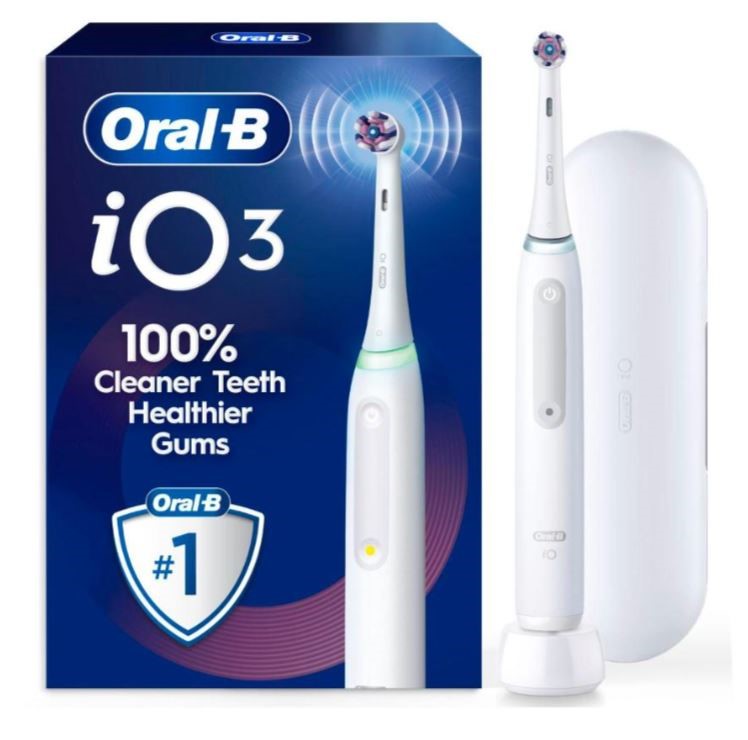 2 x ORAL-B iO3 Clean & Whiten Electric Toothbrush, Model iOG3.1E9.1K, White
