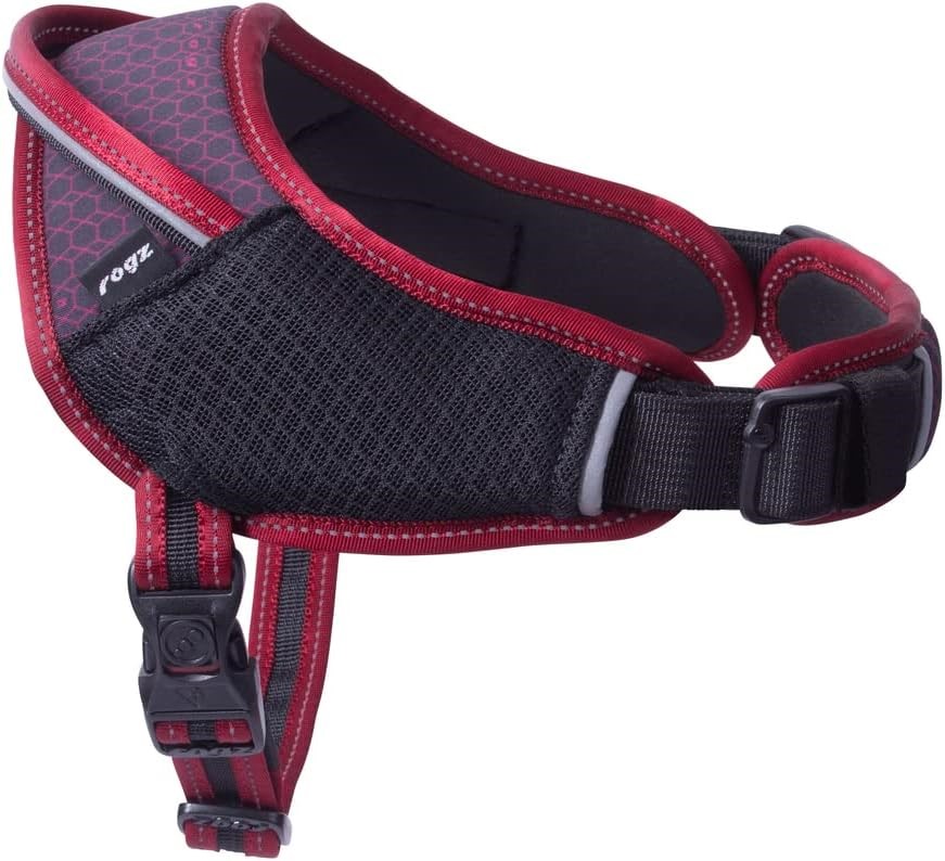 ROGZ Airtech Sport Dog Harness, Rock Red, Medium