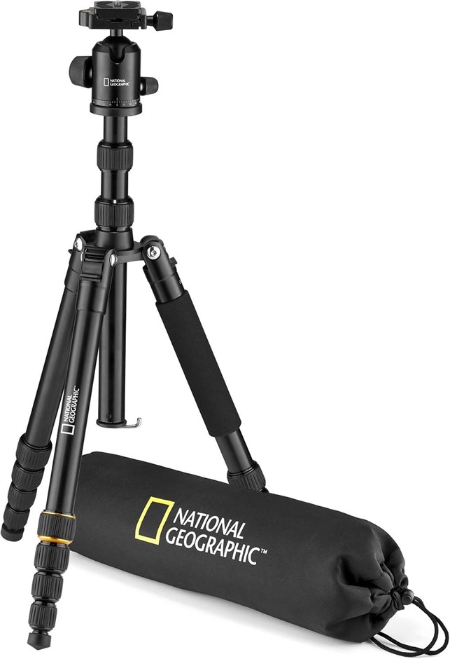 NATIONAL GEOGRAPHY Travel Photo Tripod Kit with Monopod, Aluminium, 5-Secti