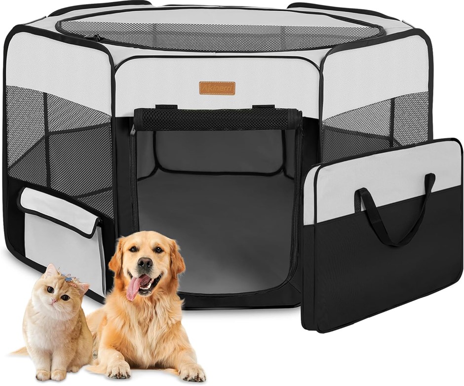 AKINERI Pet Playpen Portable Foldable Playpen Small