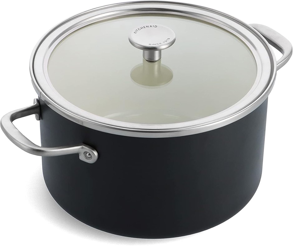 KITCHENAID Steel Core Enamel 24 cm/6 Litre Casserole with Lid. NB: Slightly
