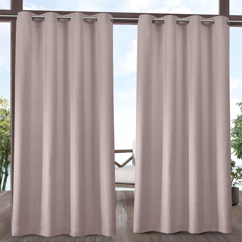 EXLUSIVE HOME Curtains Panel Pair, EH8174-10 2-108G, Polyester, Blush, 54x1