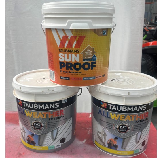 Assorted Taubmans Premium Exterior Paints (3 x 15L Drums)
