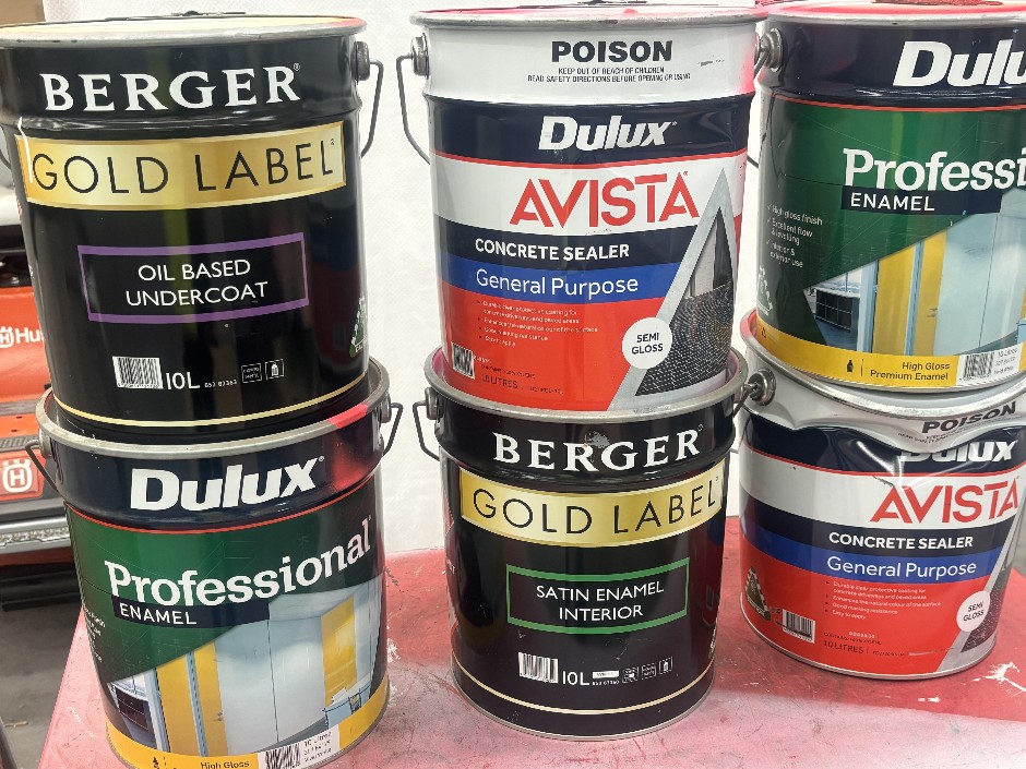 6 x 10L Assorted Berger & Dulux Paint Products