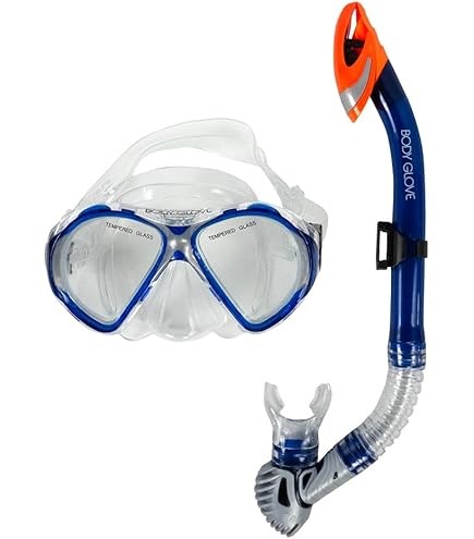 Body Glove Youth 4 Piece Snorkelling Set, Ages 7-12, Tempered Glass, Splash