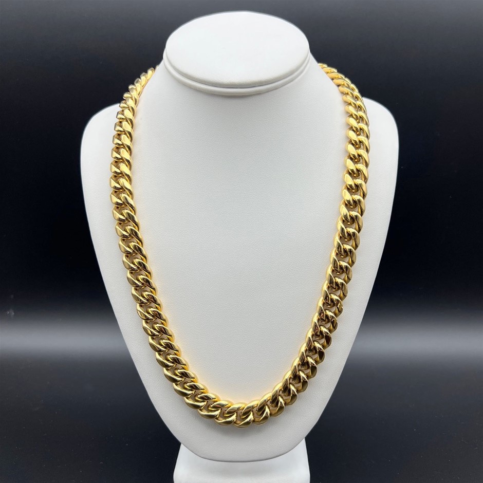 18K Gold-Filled Cuban Chain Necklace, 18MM Wide - 60.9cm