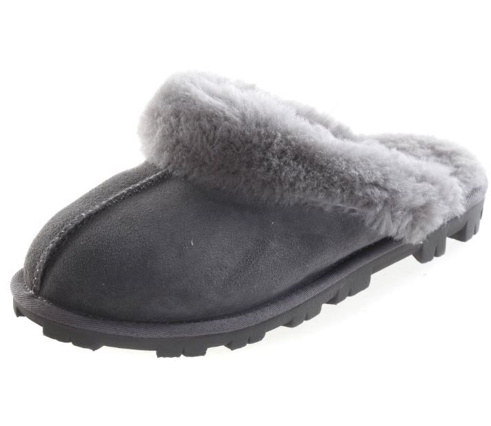 SIGNATURE Women's Shearling Slippers, US7, Genuine Sheepskin, Grey. Buyers