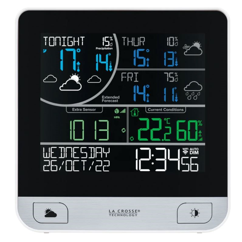 LA CROSSE TECHNOLOGY Wi-Fi Colour Forecast Station, C75730-AU. NB: Missing