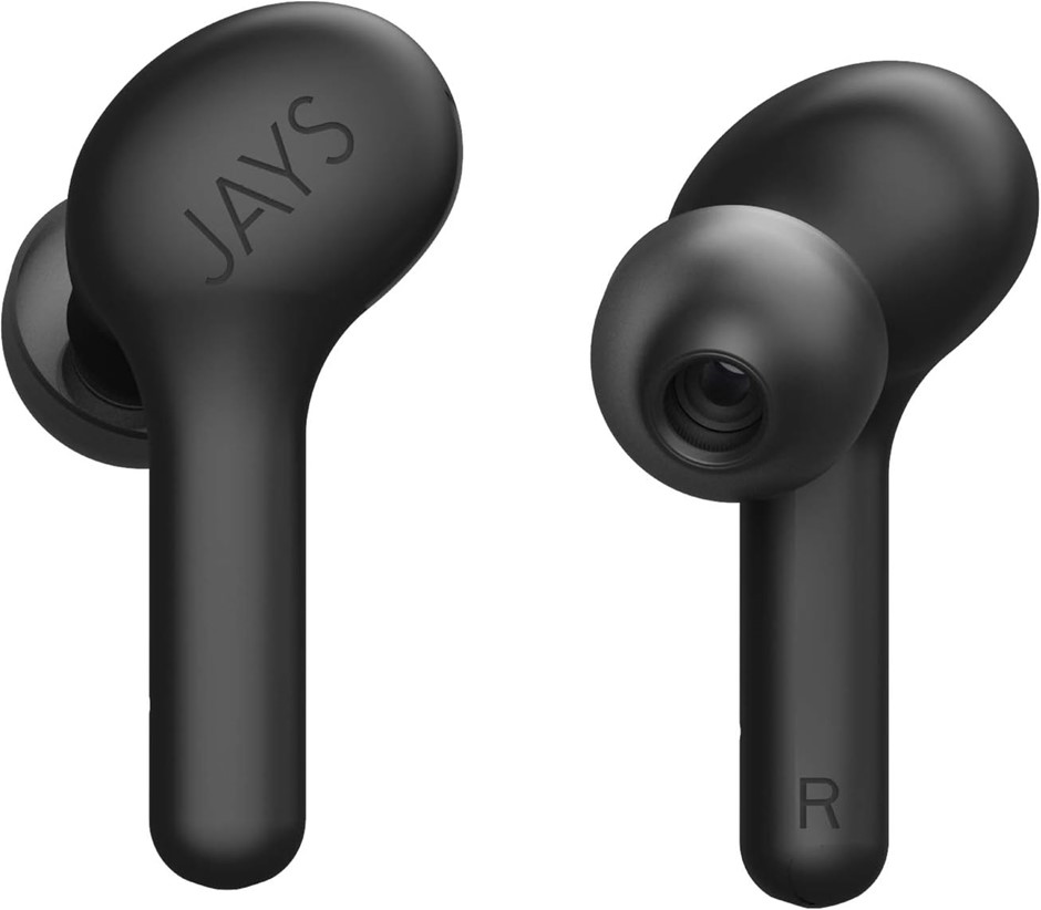 JAYS Bluetooth Headphones In Ear - f-five - Black - True Wireless Headphone