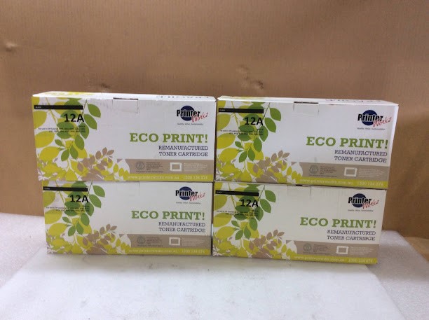 Printerworkz 12A Eco Print Black Toner Cartridges - New (Lot of 4)