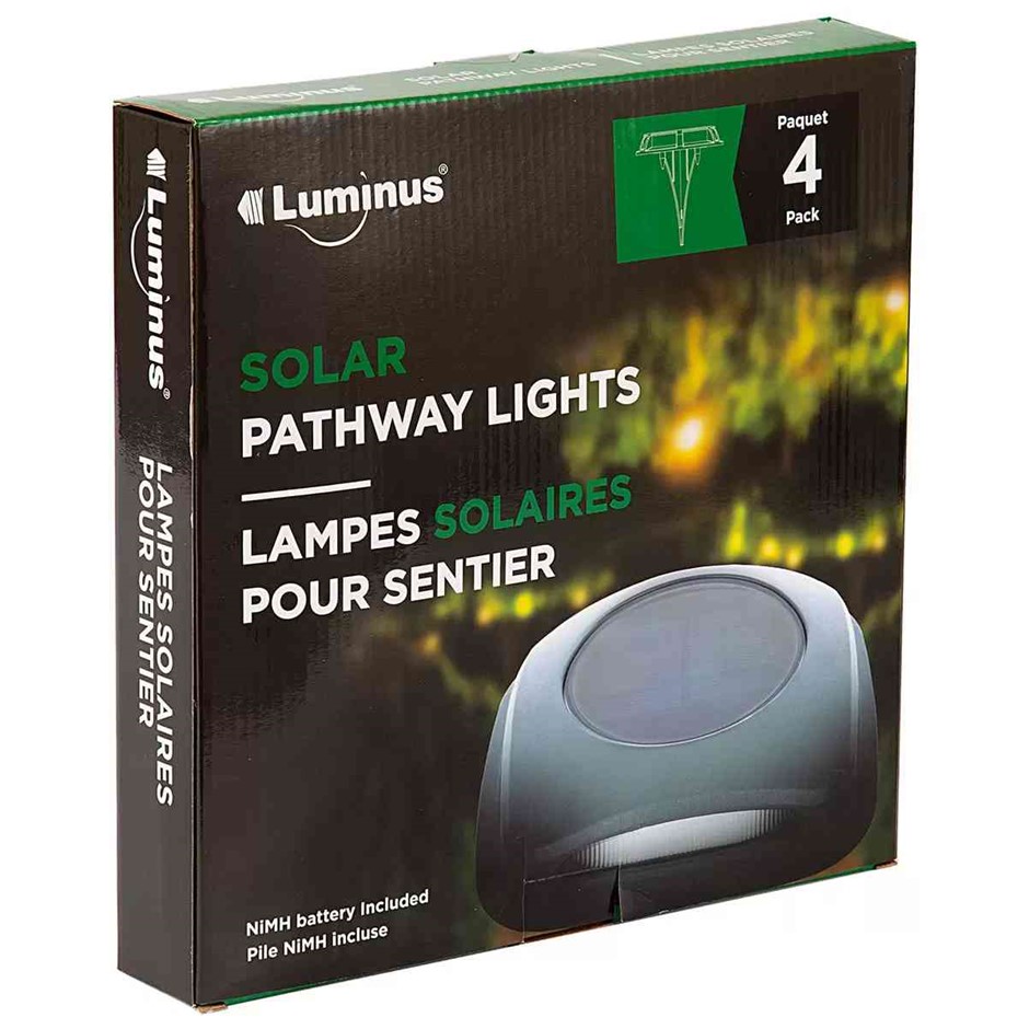 LUMINUS Solar Pathway Light 4 Pack