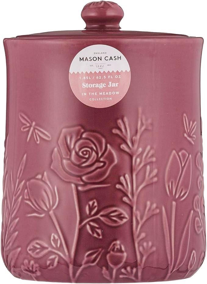 Mason Cash In The Meadow Purple Storage Jar, 18 x 13cm / 1.85 Litre - Stone