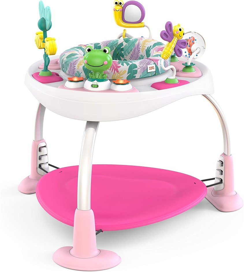 BRIGHT STARS Bounce Bounce Baby 2-in-1 Activity Center Jumper and Table, Ag
