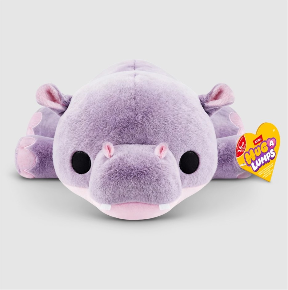 ZURU Hug A Lumps Medium Weighted Plush S2 - Harley The Hippo NB: minor tear