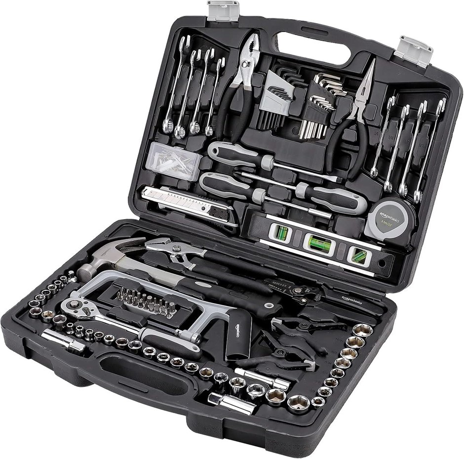 AMAZON BASICS 173pc General Household Home Repair and Mechanic's Hand Tool
