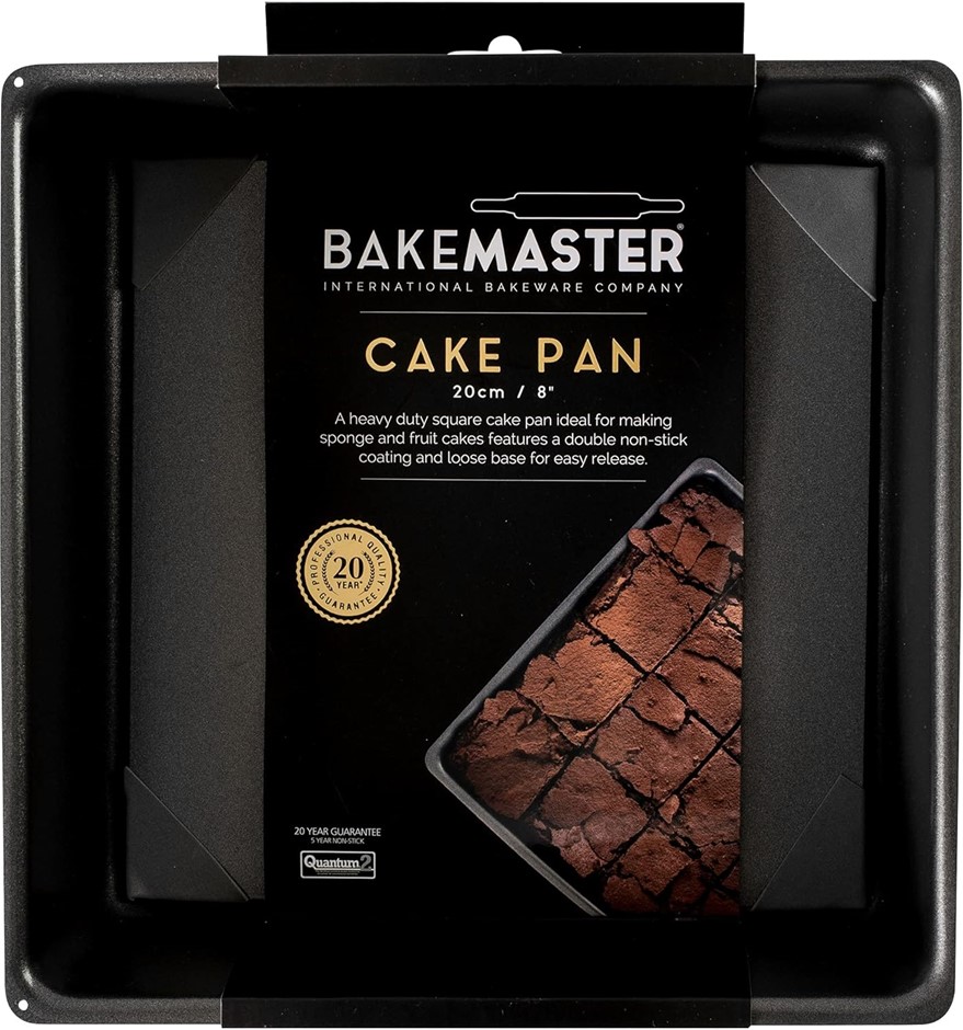 BAKEMASTER Classic Non-Stick Loose Base Square Deep Cake Pan, 20 cm x 20 cm