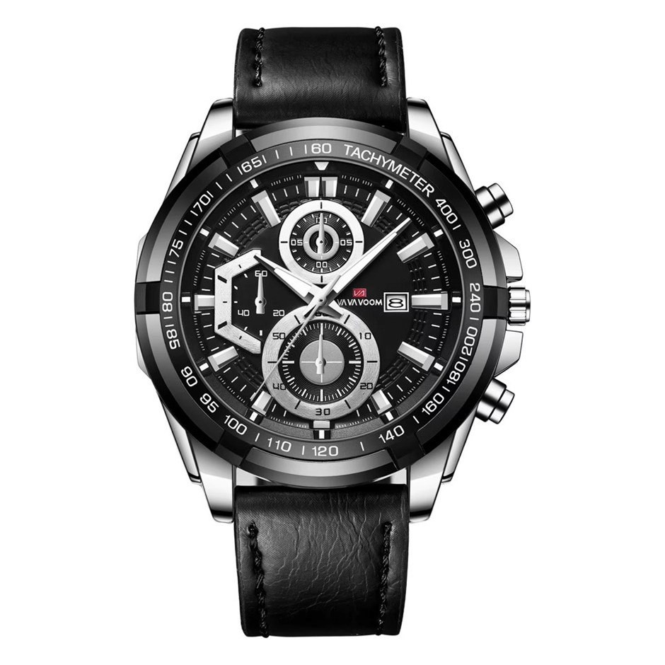 Men's Supercar Racing Analog Calendar Luminous Quartz Waterproof Watch