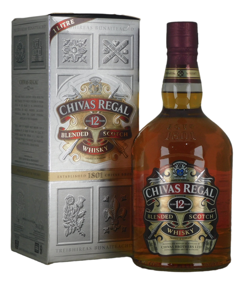 Chivas Regal Blended Scotch Whisky 12Yrs (1x 1L), Scotland.