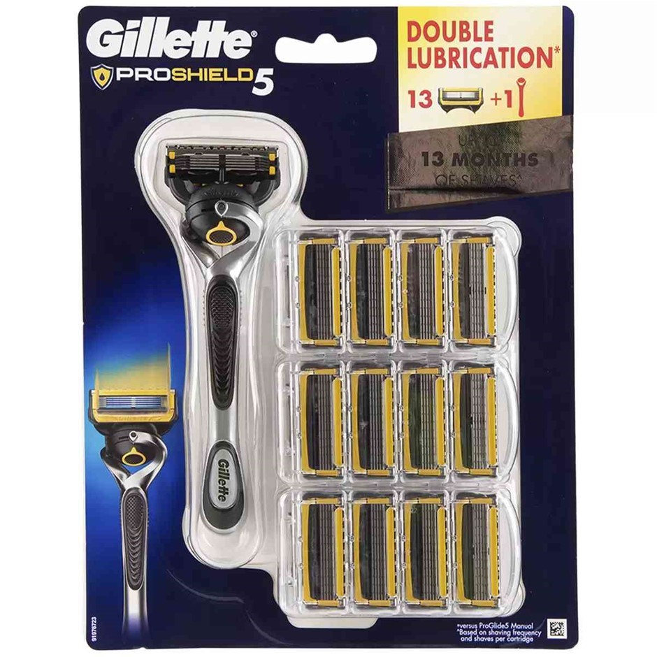 GILETTE Fusion Proshield Razor & Cartridges, 1 Razor + 13 Refills. N.B: Dam