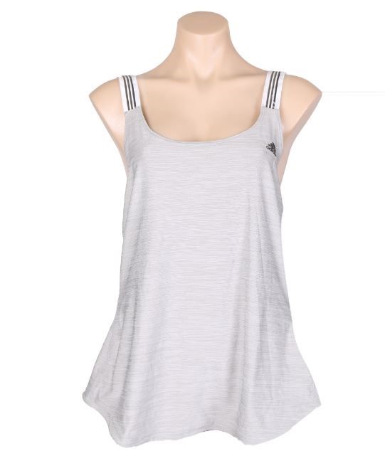 2 x ADIDAS Women's Cross-Back Tanks, Size XL, Grey.  Buyers Note - Discount