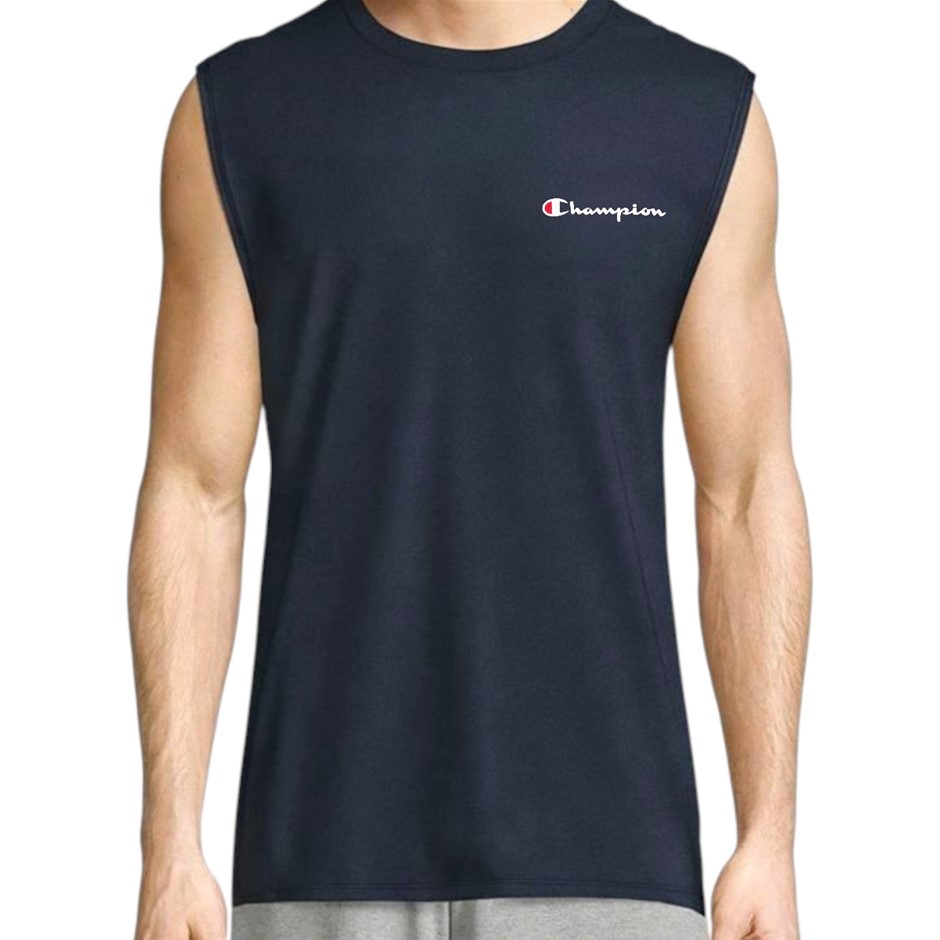 2 x CHAMPION Men's Leg Script Muscle Tank, Size M, Navy (NVY), MT065G. Buy
