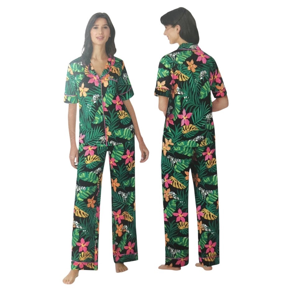 ROOM SERVICE Women's 2pc Notch Collar PJ Set, Size XL, Amazon. Buyers Note
