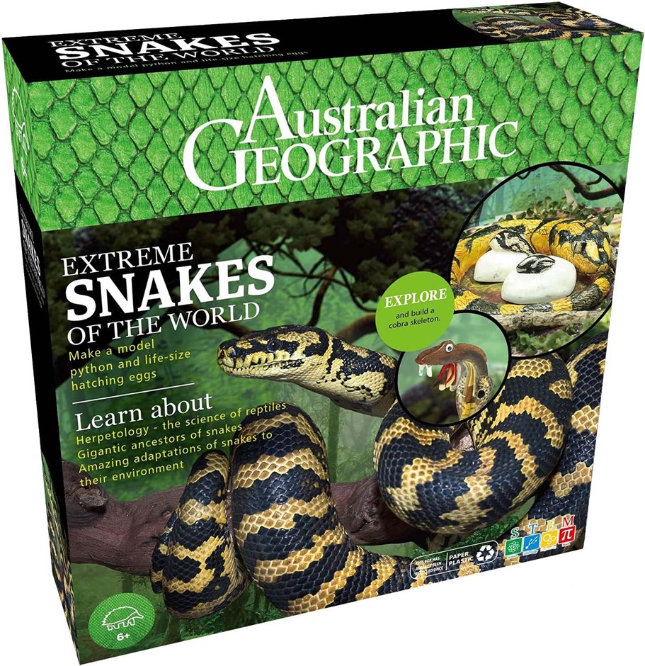 Australian Geographic Extreme Snakes of The World Kit, Green -Build & Paint