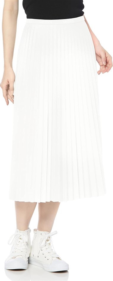 LACOSTE Women's Official Pleated Skirt, White, Small