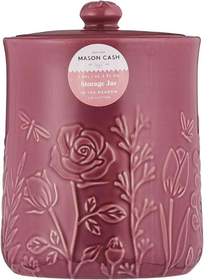 Mason Cash In The Meadow Purple Storage Jar, 18 x 13cm / 1.85 Litre - Stone