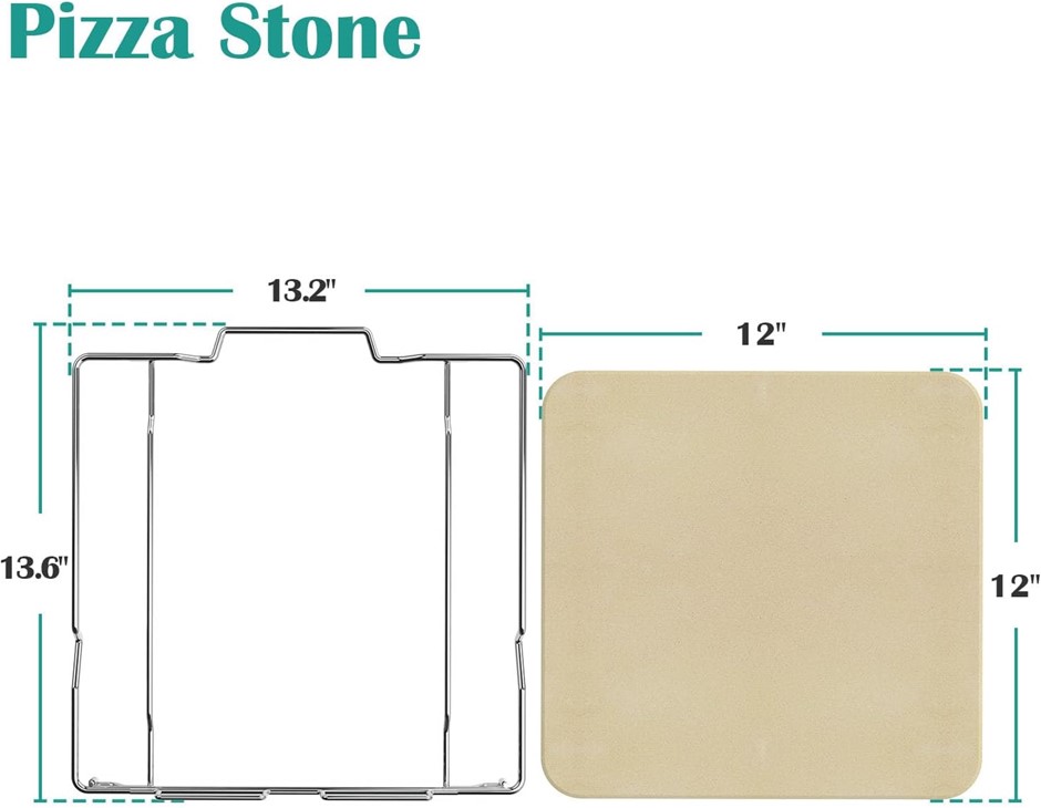 Pizza Stone with Stainless Steel Rack for Ninja Woodfire Outdoor Pizza Oven