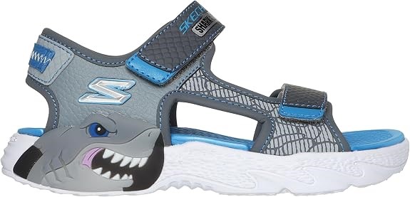 Skechers Boys S-Lights: Sneaker, Creature - Lights - Charcoal/Blue, US 1
