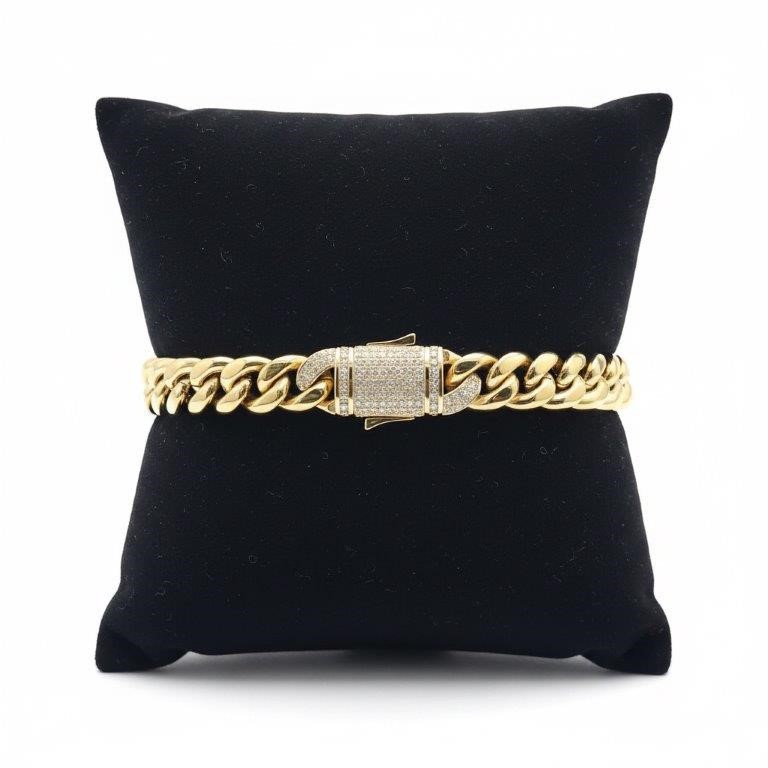 Jewelz Merchants Cuban Link Bracelet-Quality Guarantee-22cm-9mm