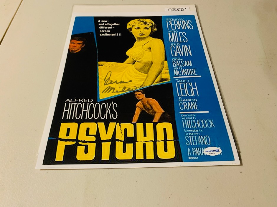 Vera Miles signed Psycho movie poster and memorabilia- ACOA COA