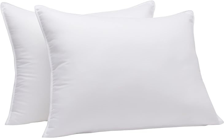 AMAZON BASICS Down-Alternative Pillows, Soft Density for Stomach and Back S