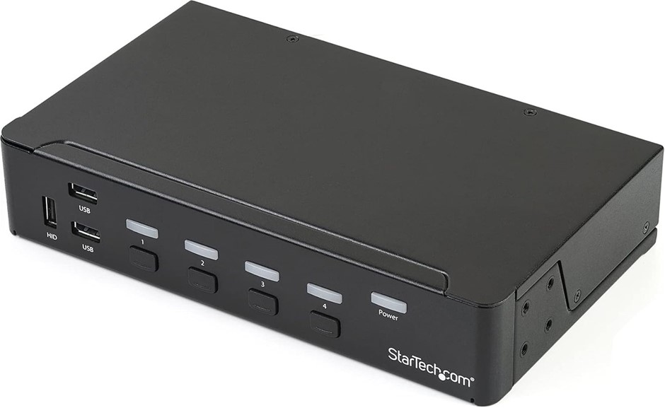 StarTech.com 4-Port DisplayPort KVM Switch with Built-in USB 3.0 Hub for Pe