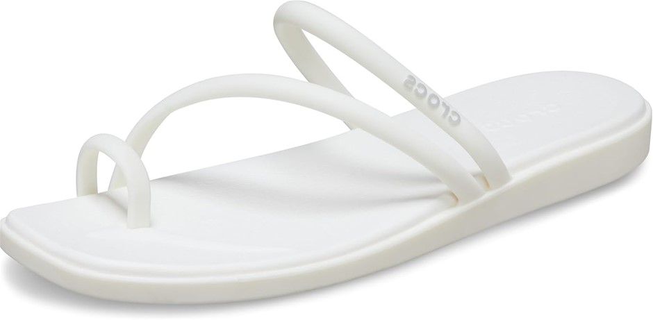 CROCS Women's Miami Toe Loop Sandal, Chalk, US7/EU37-38, 209862. NB: Has be