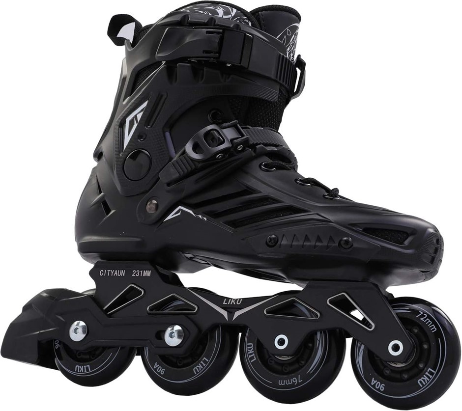 LIKU Unisex Fitness Professional Inline Roller Skates EU42, Black. NB; Has