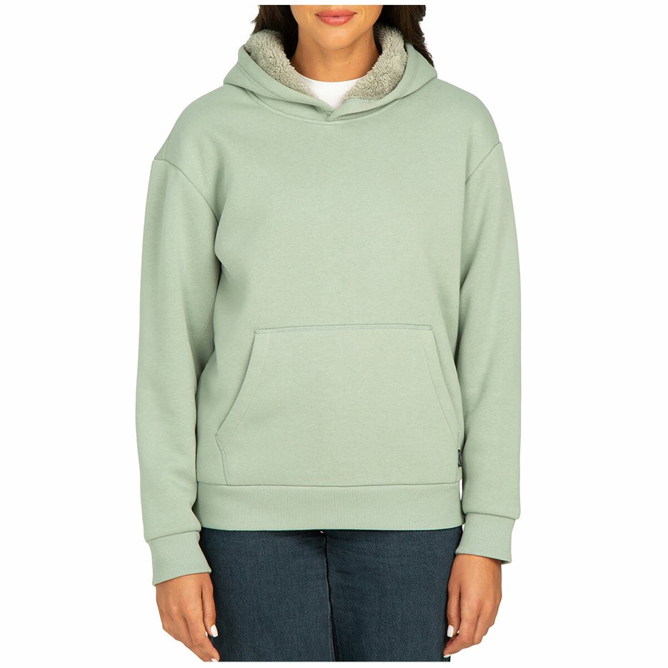 REALTREE Women's Sherpa-Lined Hoodie, Size S, Sage Green. NB: light orange
